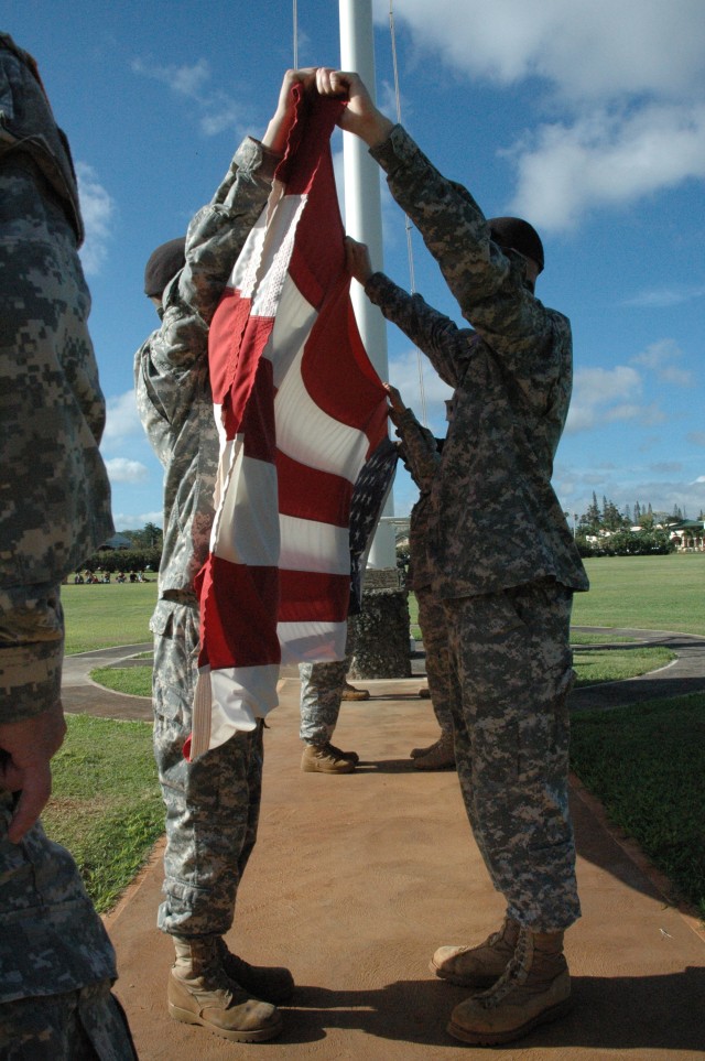 To the colors: the basics of flag folding by the 84th Engineer Battalion