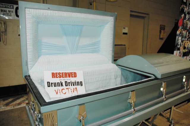 Open casket reminds of consequences of drinking and driving