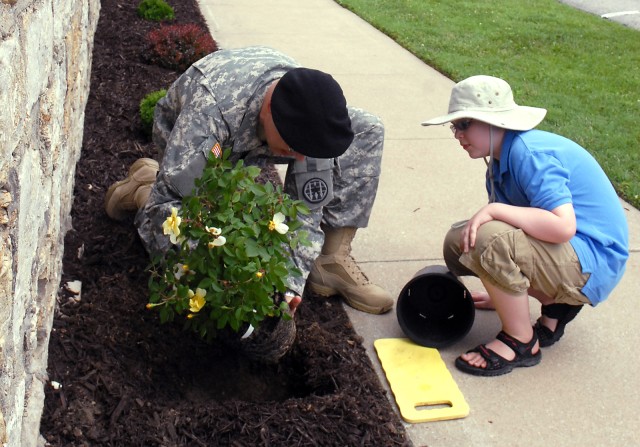 Fort Leavenworth SAMC plants garden at Dragoon Wall