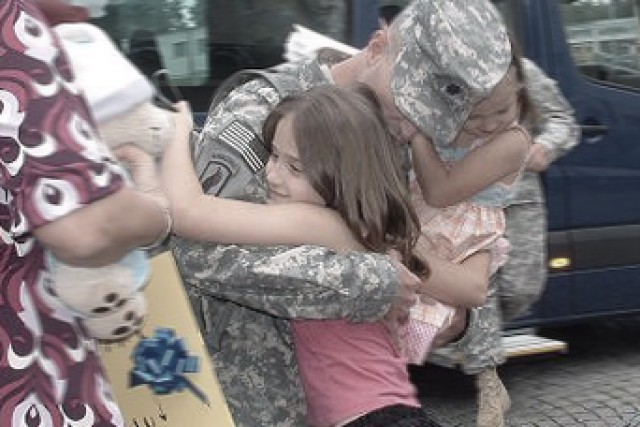 Hug from Army Dad