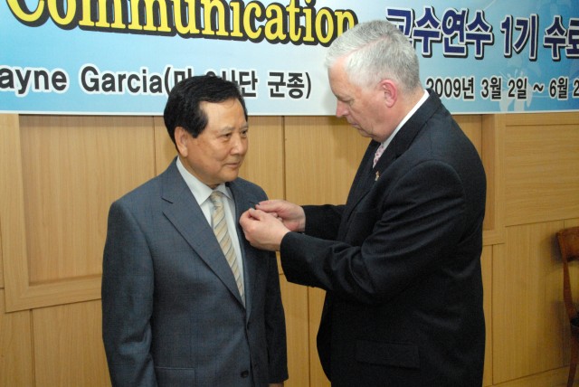 Area I Chaplain honored at Shin Heung College