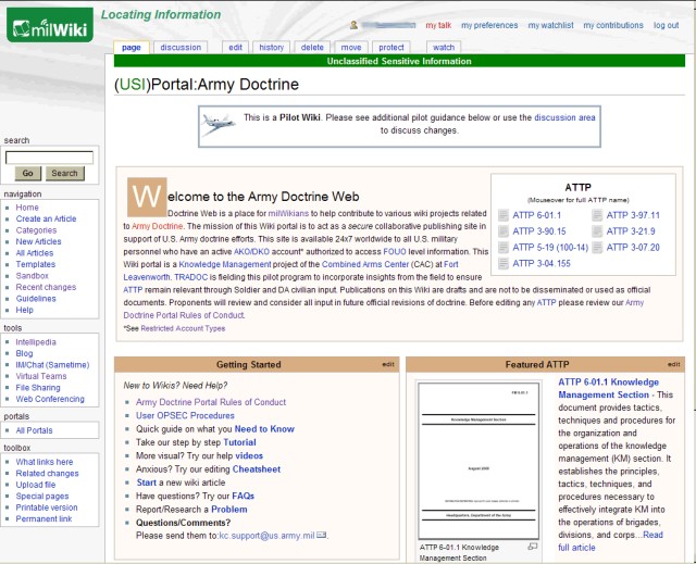 Army announces test of wikis to revise tactics, techniques and procedures