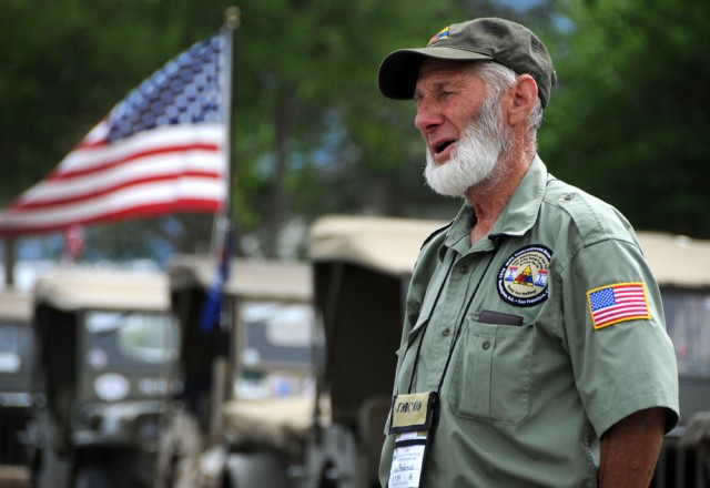 Clyde Andrews, a member of the Military Vehicle Preservation Association 2009 Transcontinental Motor Convoy, explains the purpose of the trek for an interview July 2, 2009. The MVPA 2009 TMC, which is traveling from Washington, D.C. to San...