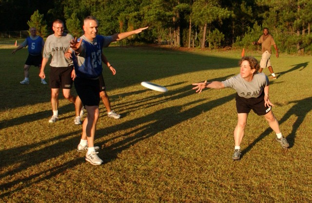 Fort Jackson Wildcats battle during ultimate Frisbee competition
