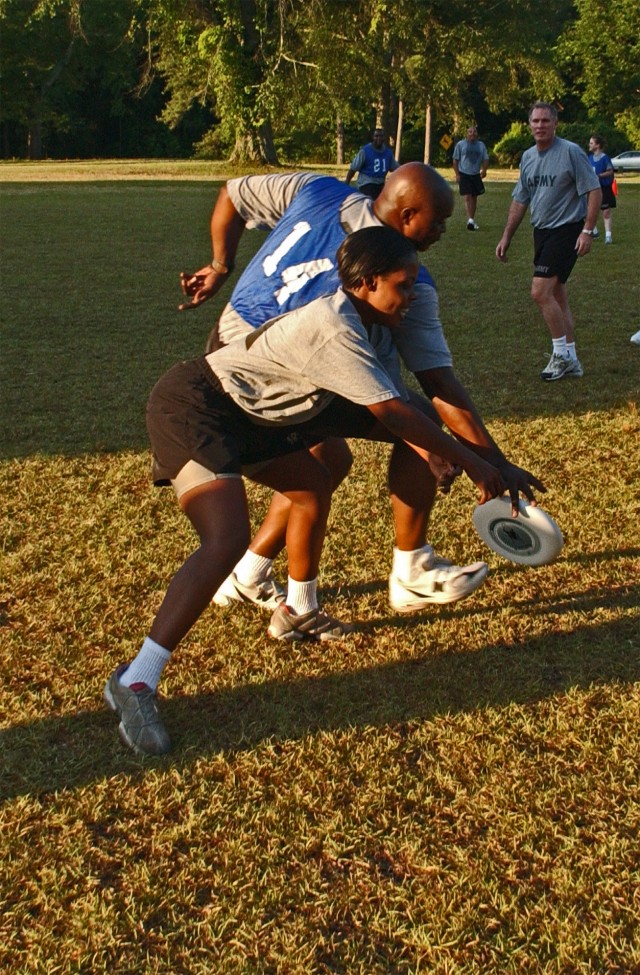 Fort Jackson Wildcats battle during ultimate Frisbee competition