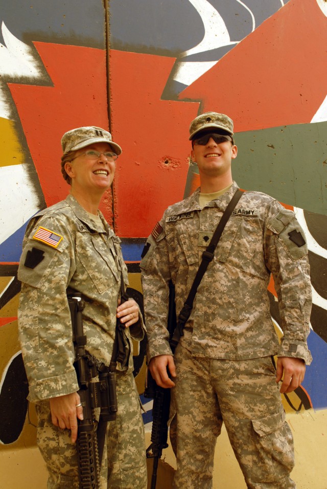 TAJI, Iraq - Capt. Dorothy Watkins and Spc. Joshua Watkins, both of Hazleton, Pa., are deployed to Camp Taji, Iraq, which is north of Baghdad, with the Pennsylvania National Guard's 56th Stryker Brigade Combat Team. "We have family going back to Worl...