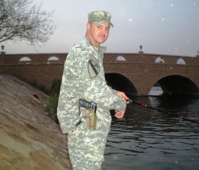 BAGHDAD - Chief Warrant Officer 2 Rodney Jarvis, a native of Akron, Ohio, 46th Engineer Combat Battalion (Heavy), 225th Eng. Brigade, enjoyed the outdoors and loved to fish and hunt.  He was able to continue his hobby while deployed to Iraq and broug...