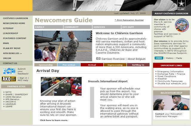 ChiAfA..vres Garrison launches newcomers Web site