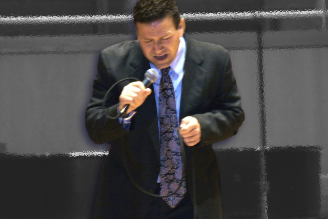 Sgt. 1st Class Armstrong Croons for Audience