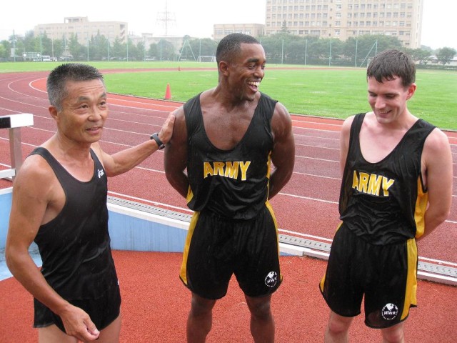 Japan Self Defense Force Olympic running coach trains U.S. Army Japan 10 miler team memers