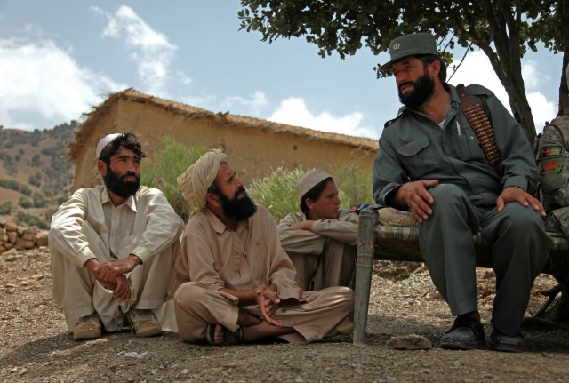 Soldiers and ANP patrol Khost province, Afghanistan