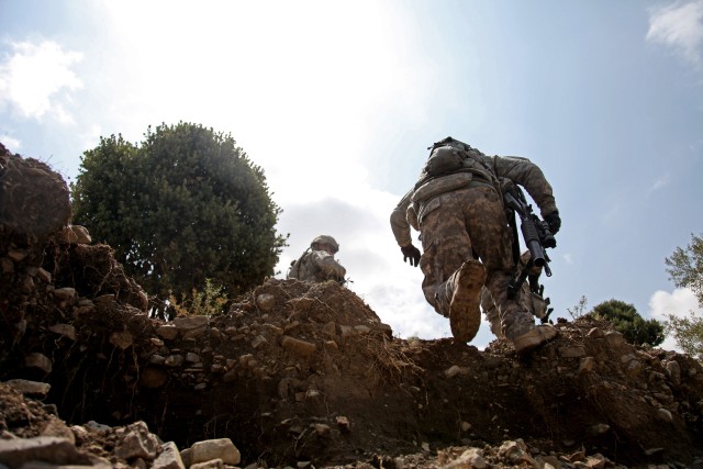Soldiers and ANP patrol Khost province, Afghanistan