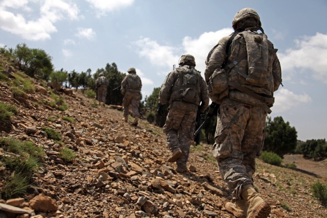 Soldiers and ANP patrol Khost province, Afghanistan
