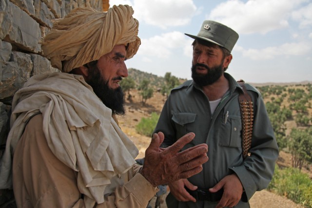 Soldiers and ANP patrol Khost province, Afghanistan
