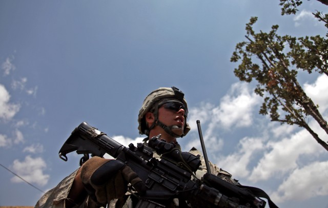 Soldiers and ANP patrol Khost province, Afghanistan