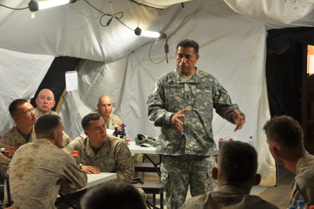 ISAF Command Sgt. Maj. addresses troops in southern Afghanistan