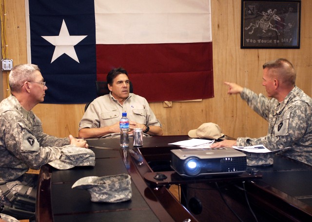 Texas Gov. Rick Perry visits deployed troops