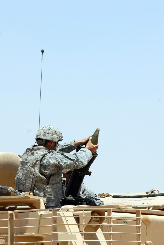 BAGHDAD - "This knocked the dust off, you know, to make sure we're still doing what we know how to do," said Spc. Gordon Brooks, a mortar man from Tucson, Ariz., assigned to C Troop, 1st Squadron, 7th Cavalry Regiment, 1st Brigade Combat Team, 1st Ca...