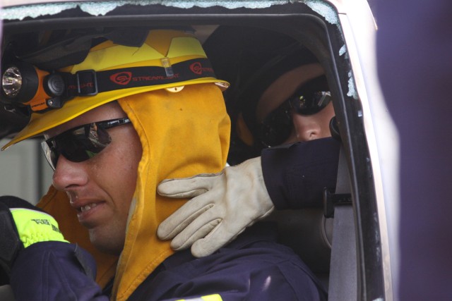 Firefighters, Army Reserve Soldiers train to save lives