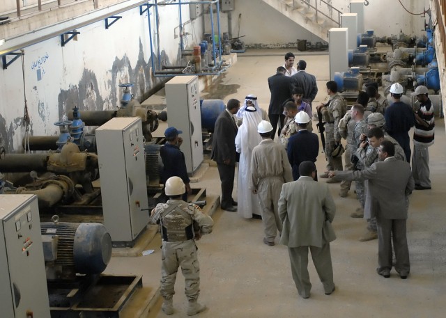 BAGHDAD -Fali Ismael, manager of the Nasir Wa Salam Water Department, address attendees of the ground-breaking ceremony of the Zaidon water treatment facility in Abu Ghraib July 30. The government of Abu Ghraib worked with the 1st Combined Arms...