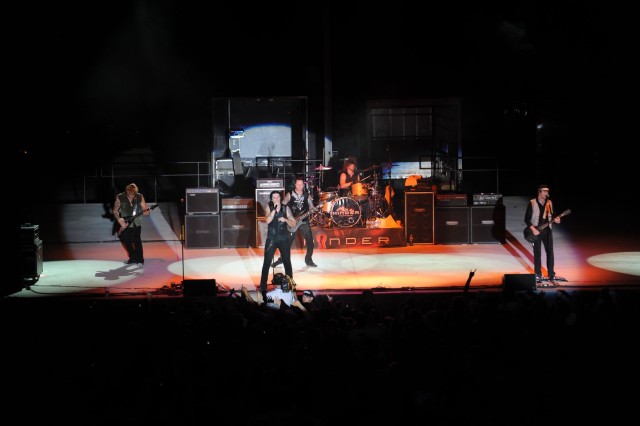 Hinder performs for the troops