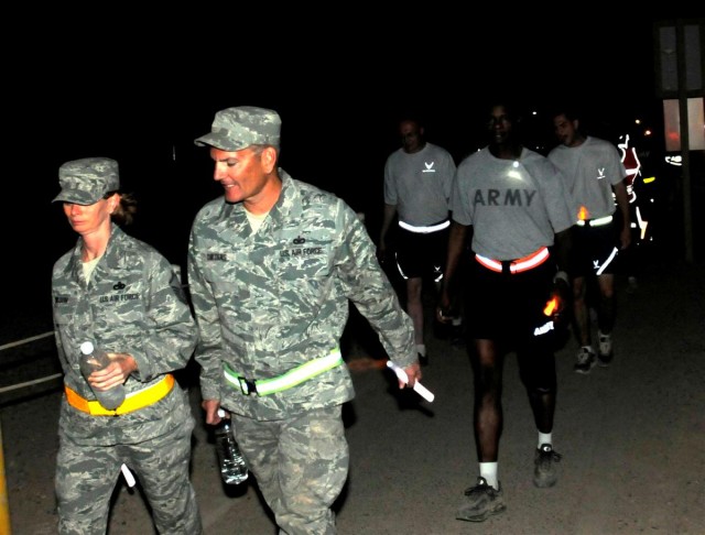 Soldiers and Airmen walk to end sexual assault