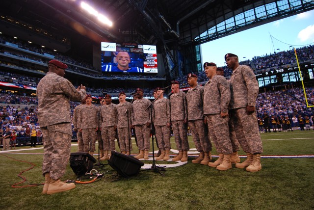 82nd Airborne Division Chorus performs at NFL game