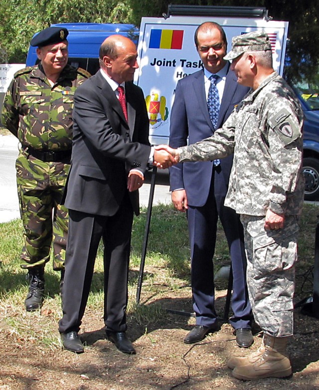 Romanian president visits Joint Task Force-East