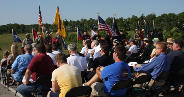 Three color guards participated in the recent dedication of historical markers.