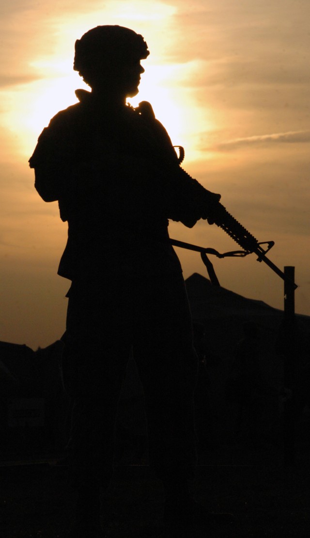 1AD Soldier on guard