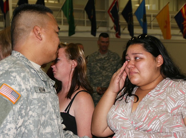 Deployment ceremony tears