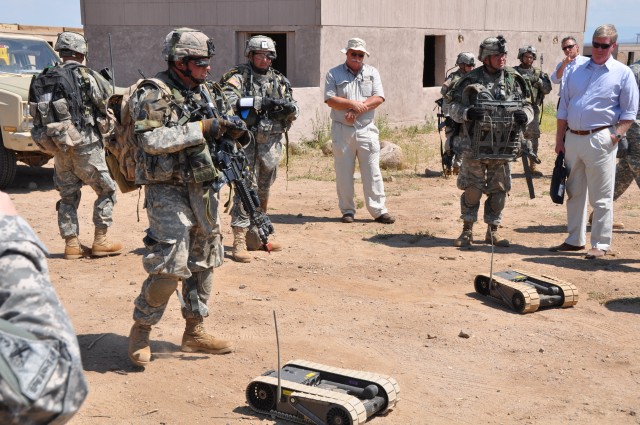 Soldiers testing unmanned vehicles, sensors at Bliss