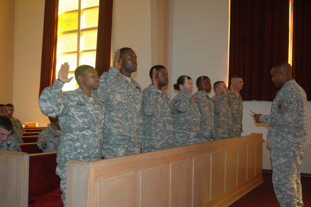 Soldiers inducted into NCO Corps