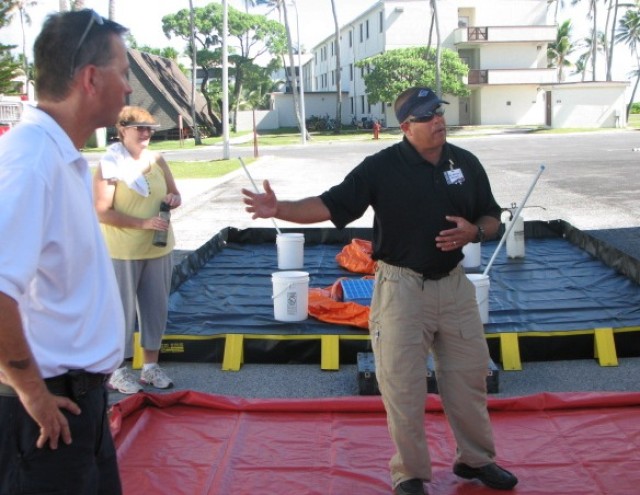 Kwajalein hospital, dental and fire department staffs train to handle hazardous material decontamination