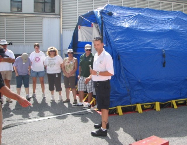 Kwajalein hospital, dental and fire department staffs train to handle hazardous material decontamination