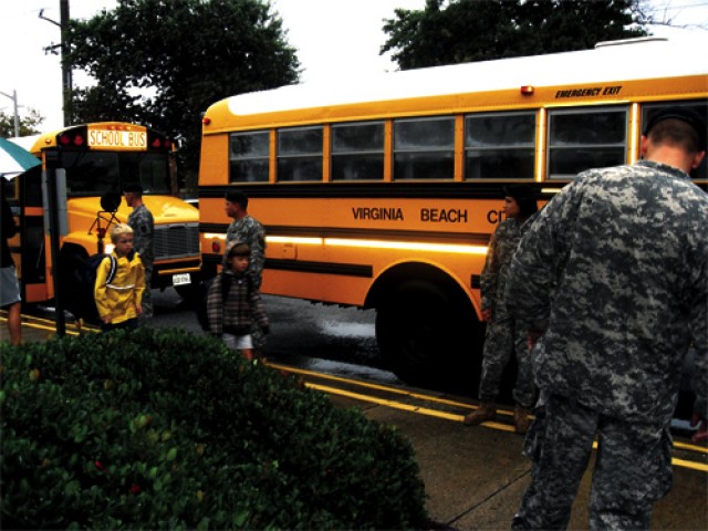 Fort Eustis, Story WTU and Boss Soldiers welcome students back to school