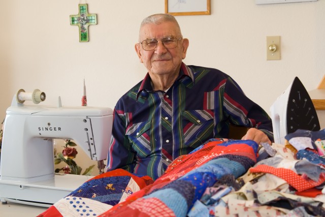 Al Lind produces a Quilt of Valor