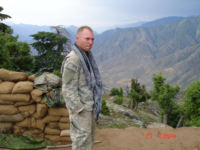 Staff Sgt. Jared Monti in the mountains of Afghanistan