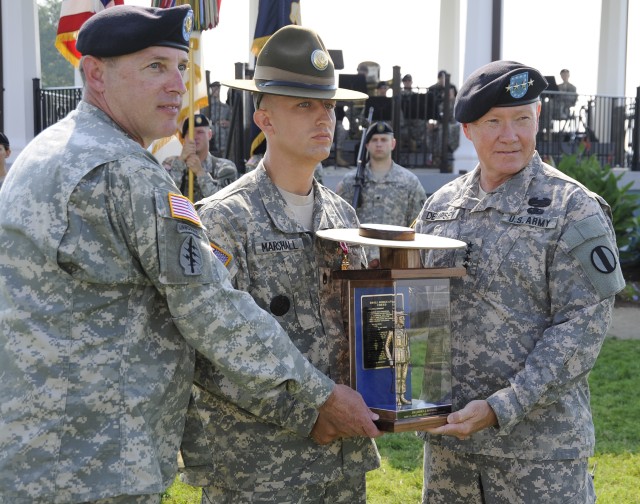 Staff Sgt. Joshua Marshall of the 95th Division Receives His Award
