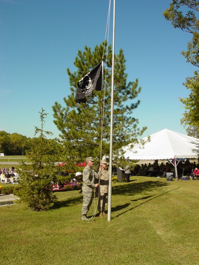 Raising the POW/MIA Day Flag at Crane