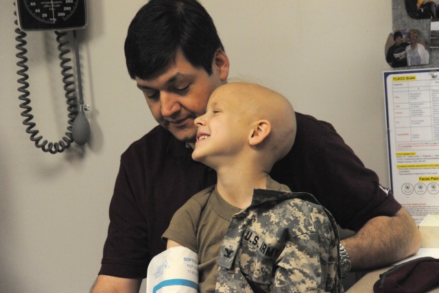 Soldiers show support for six-year-old boy with cancer