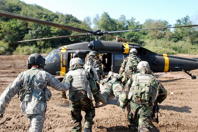 Scouts load &#039;injured&#039; Soldier