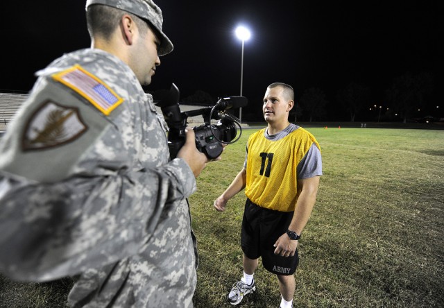 Spc. Becher is interviewed after PT