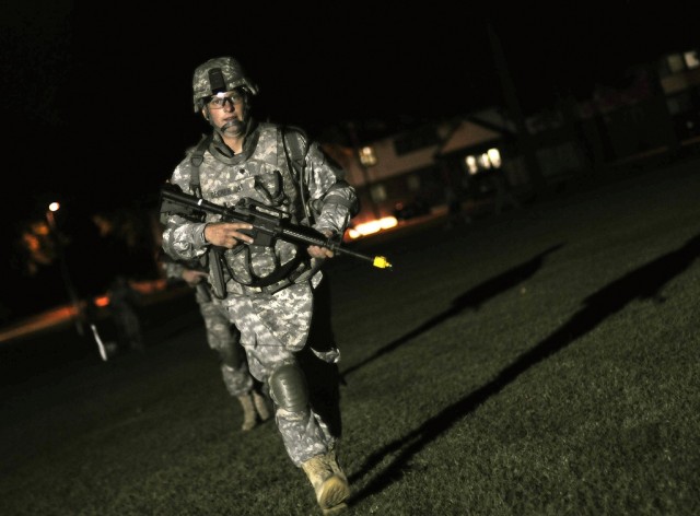 Spc. Becher starts the night course