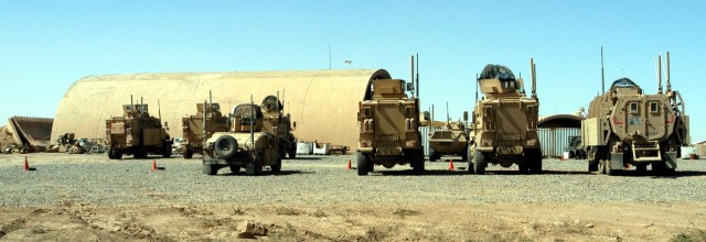The combat vehicle motor pool and maintenance shop of C Co., 2nd Battalion, 198th Combined Arms, a Mississippi Army National Guard unit headquartered in Oxford, Miss. The diligence of maintenance workers and vehicle crews helps the 2/198th CAB to...