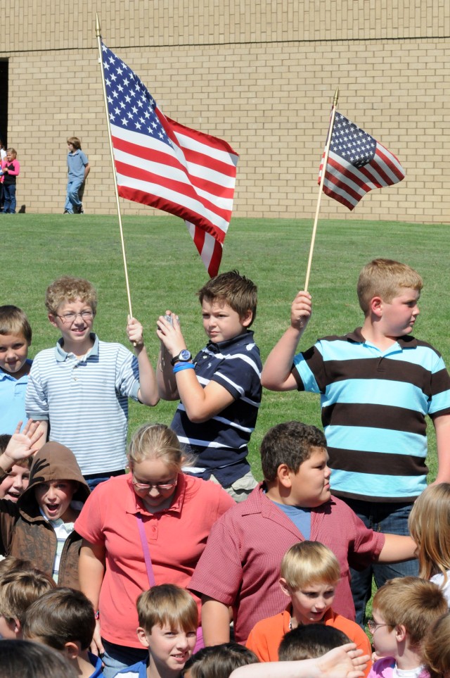 Soldiers drop into local town