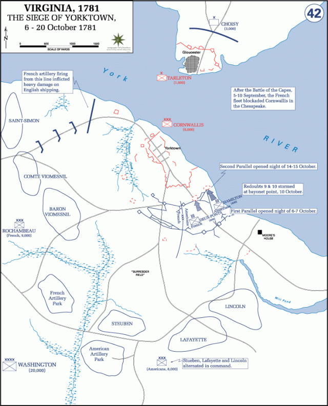 Siege of Yorktown Map 