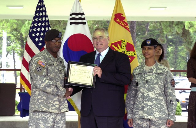 USAG RC Lean Sigma Green Belt Award ceremony on the Village Green