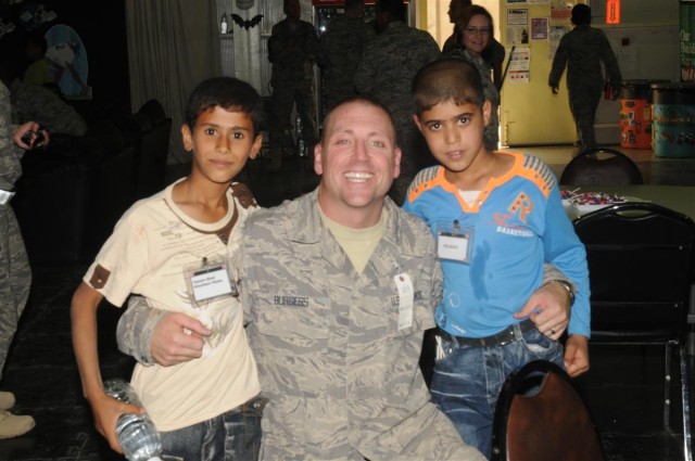 Service members mentor local children