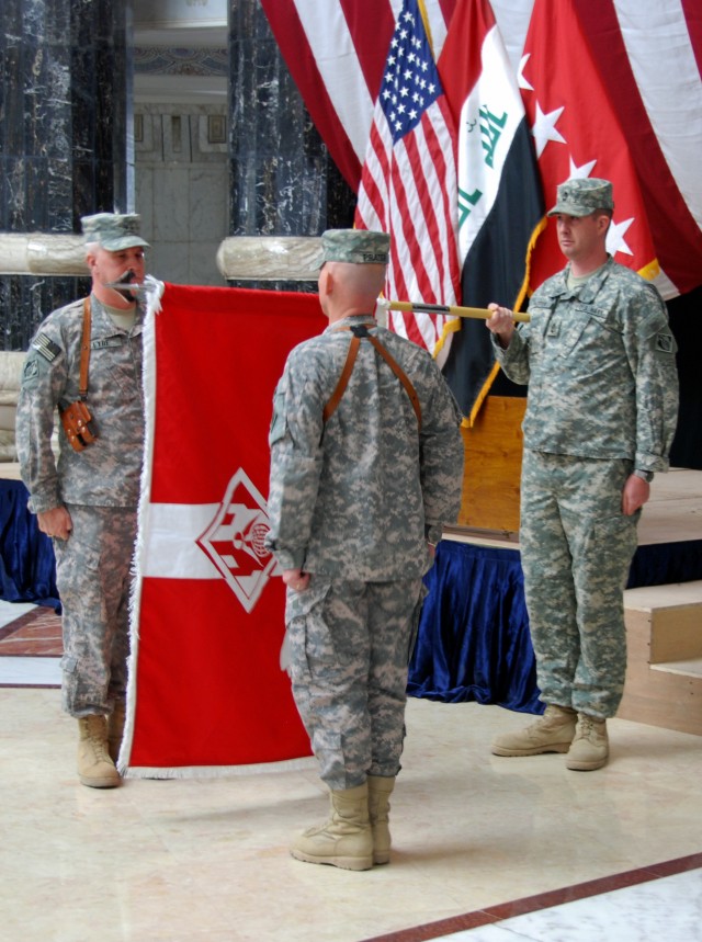 Commander and Command Sgt. Major case the GRD colors